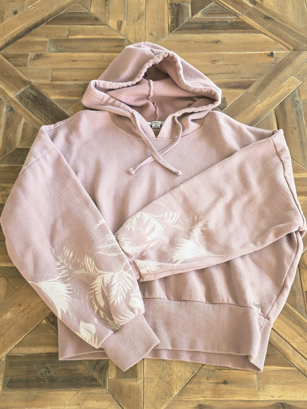 Mauve O'neill Hoodie With Boho Floral Sleeves